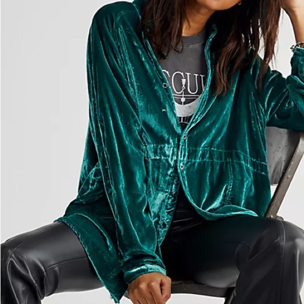 Free People We The Free Summer Daydream Velvet Buttondown